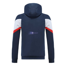 Cortavientos PSG 2022/2023 Con Capucha Azul Marino/Blanco