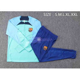 Sudadera De Entrenamiento Barcelona 2022/2023 Kit Verde Claro con Mangas Azules