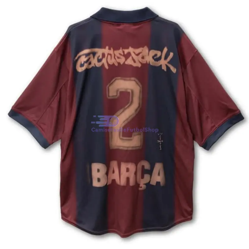Camiseta Barcelona x Cactus Jack Retro 2000/01 Skeleton Rojo/Azul