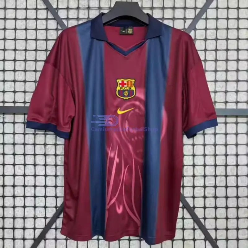 Camiseta Barcelona x Cactus Jack Retro 2000/01 Skeleton Rojo/Azul