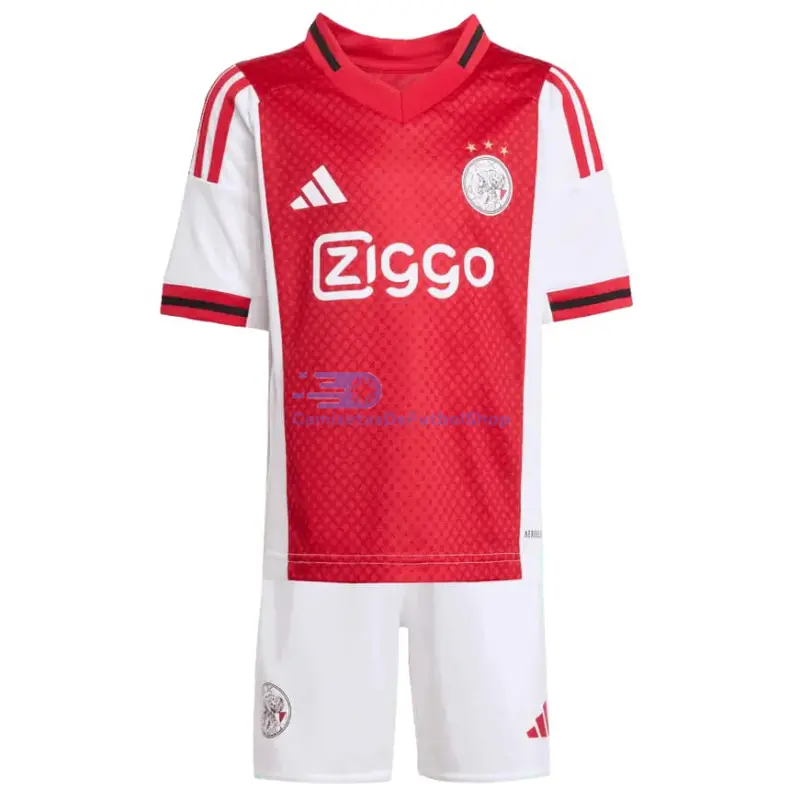 Camiseta Ajax 2025/2026 1ª Equipación Rojo/Blanco Niño Kit
