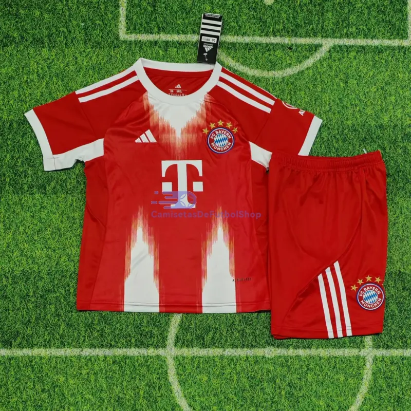 Camiseta Bayern Múnich 2025/2026 1ª Equipación Rojo Niño Kit