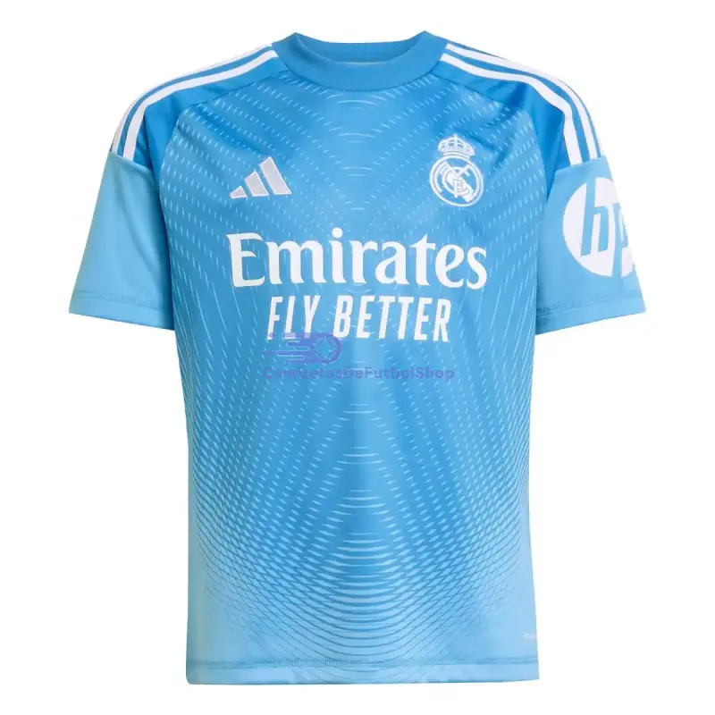 Camiseta de Portero Real Madrid 2025/2026 Azul con Parche HP
