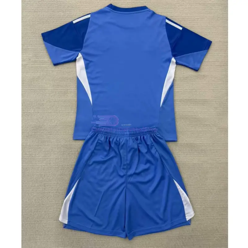 Camiseta de Portero Real Madrid 2025/2026 Azul Niño Kit con Parche HP