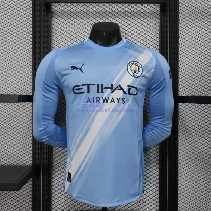 Camiseta Manchester City 2025/2026 1ª Equipación Azul ML (EDICIÓN JUGADOR)
