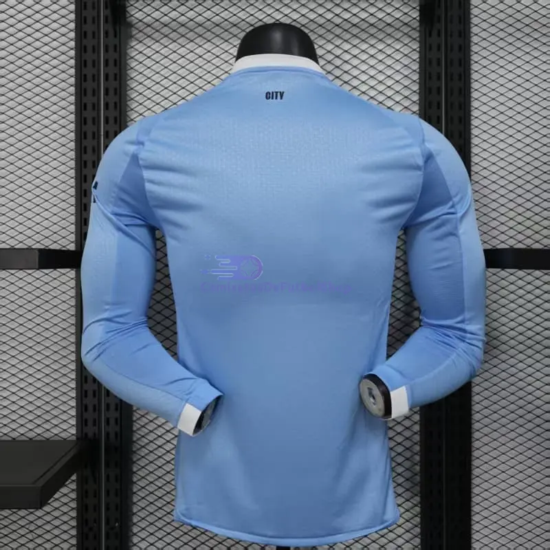 Camiseta Manchester City 2025/2026 1ª Equipación Azul ML (EDICIÓN JUGADOR)