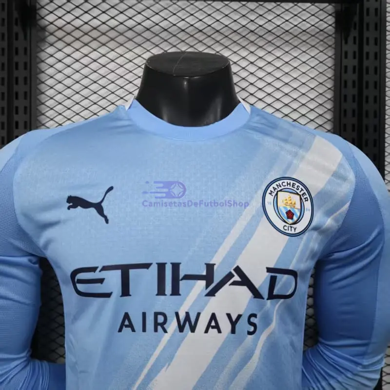 Camiseta Manchester City 2025/2026 1ª Equipación Azul ML (EDICIÓN JUGADOR)