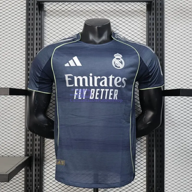 Camiseta Real Madrid 2025/2026  2ª Equipación Azul Marino con Parche HP (EDICIÓN JUGADOR)