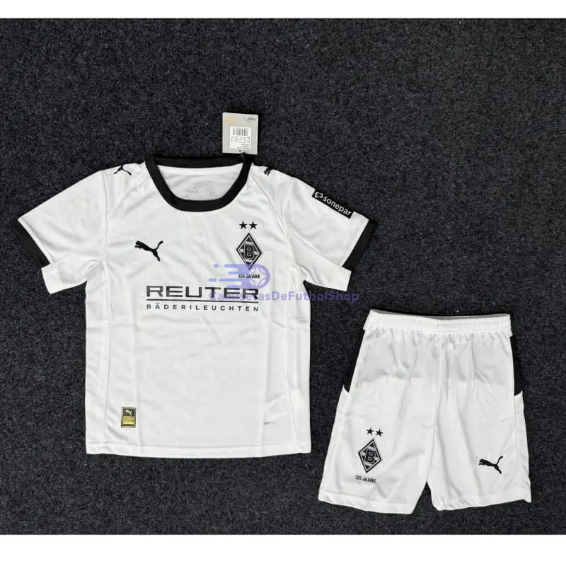 Camiseta Borussia Mönchengladbach 2025/2026 1ª Equipación Blanco Niño Kit
