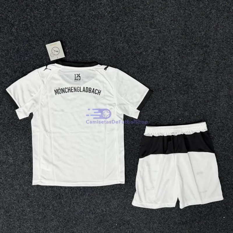 Camiseta Borussia Mönchengladbach 2025/2026 1ª Equipación Blanco Niño Kit