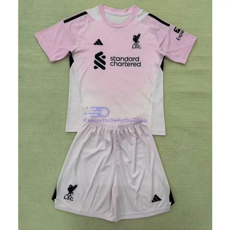Camiseta de Portero Liverpool 2025/2026 Niño Kit Rosa