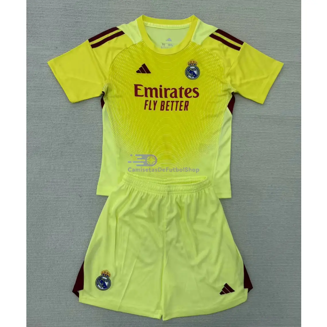 Camiseta de Portero Real Madrid 2025/2026 Niño Kit Amarillo con Parche HP