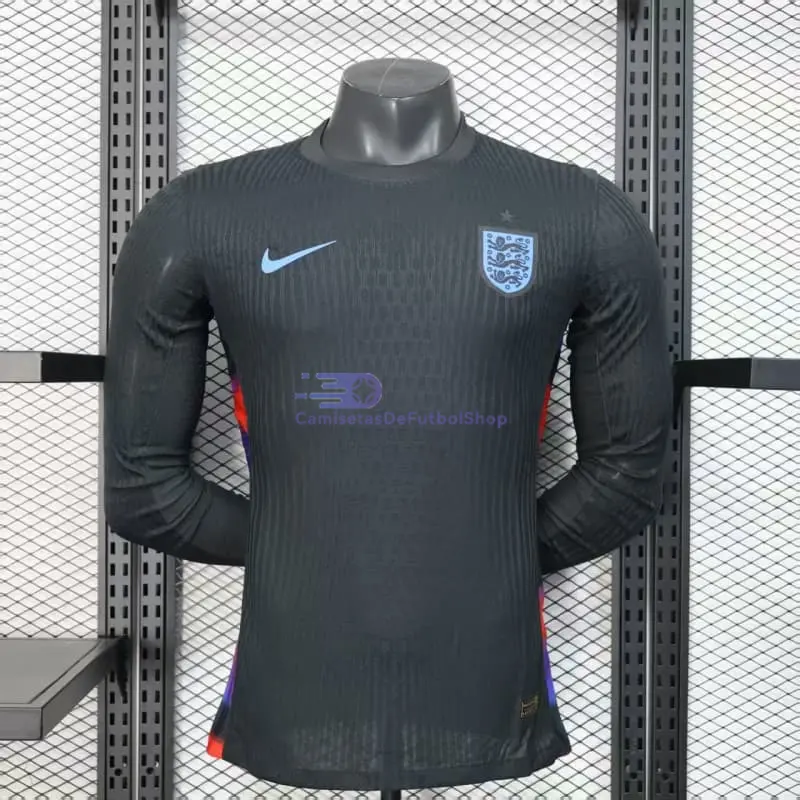 Camiseta Inglaterra 2ª Equipación 2025 la EURO Femenina ML Negro (EDICIÓN JUGADOR)