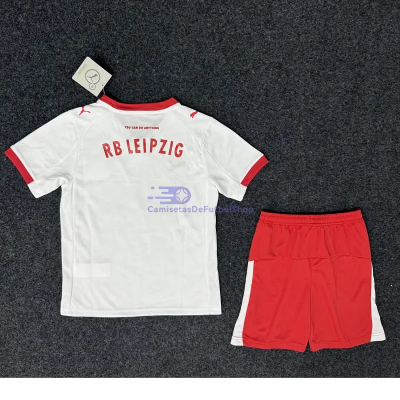 Camiseta Leipzig 2025/2026 1ª Equipación Blanco/Rojo Niño Kit