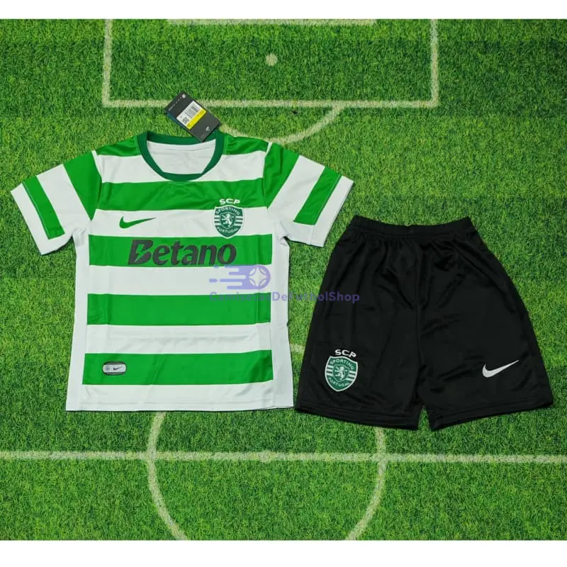 Camiseta Lisboa 2025/2026 1ª Equipación Verde/Blanco Niño Kit