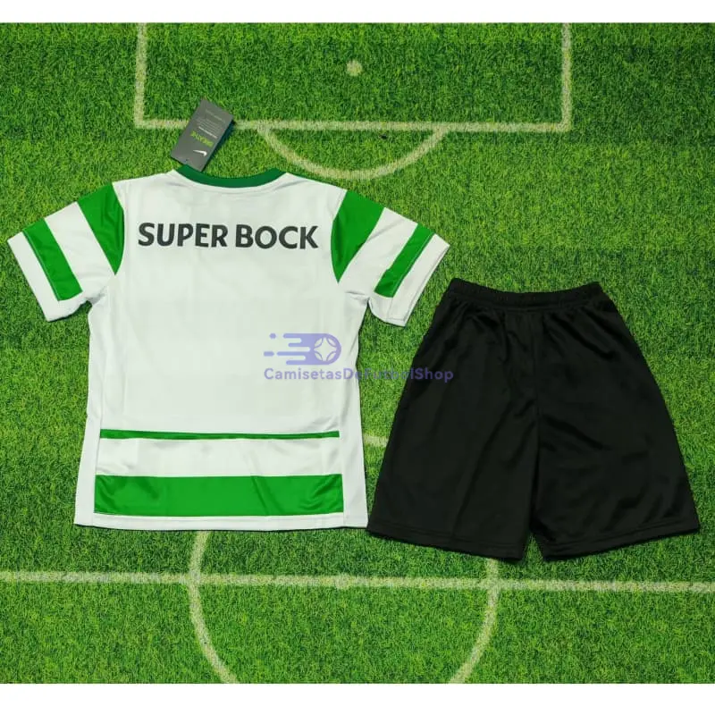 Camiseta Lisboa 2025/2026 1ª Equipación Verde/Blanco Niño Kit