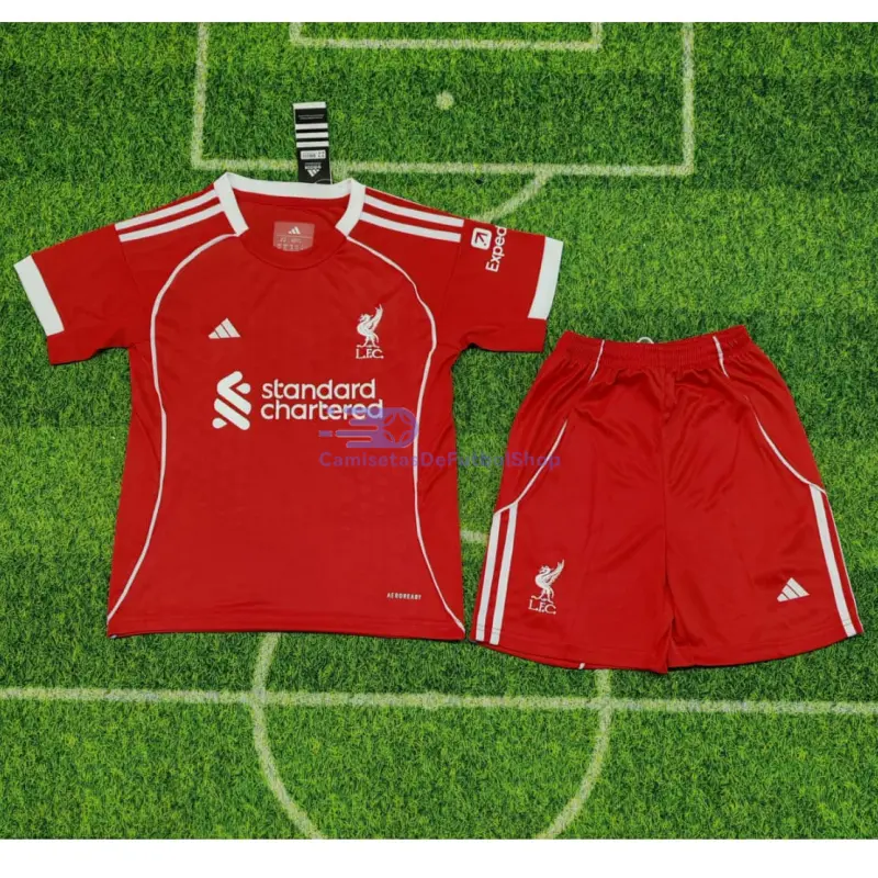 Camiseta Liverpool 2025/2026 Rojo Niño Kit