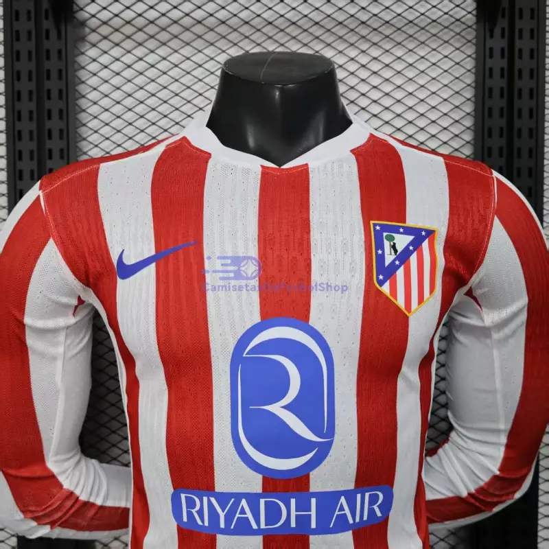 Camiseta Atlético de Madrid 2025/2026 1ª Equipación ML Rojo/Blanco (EDICIÓN JUGADOR)