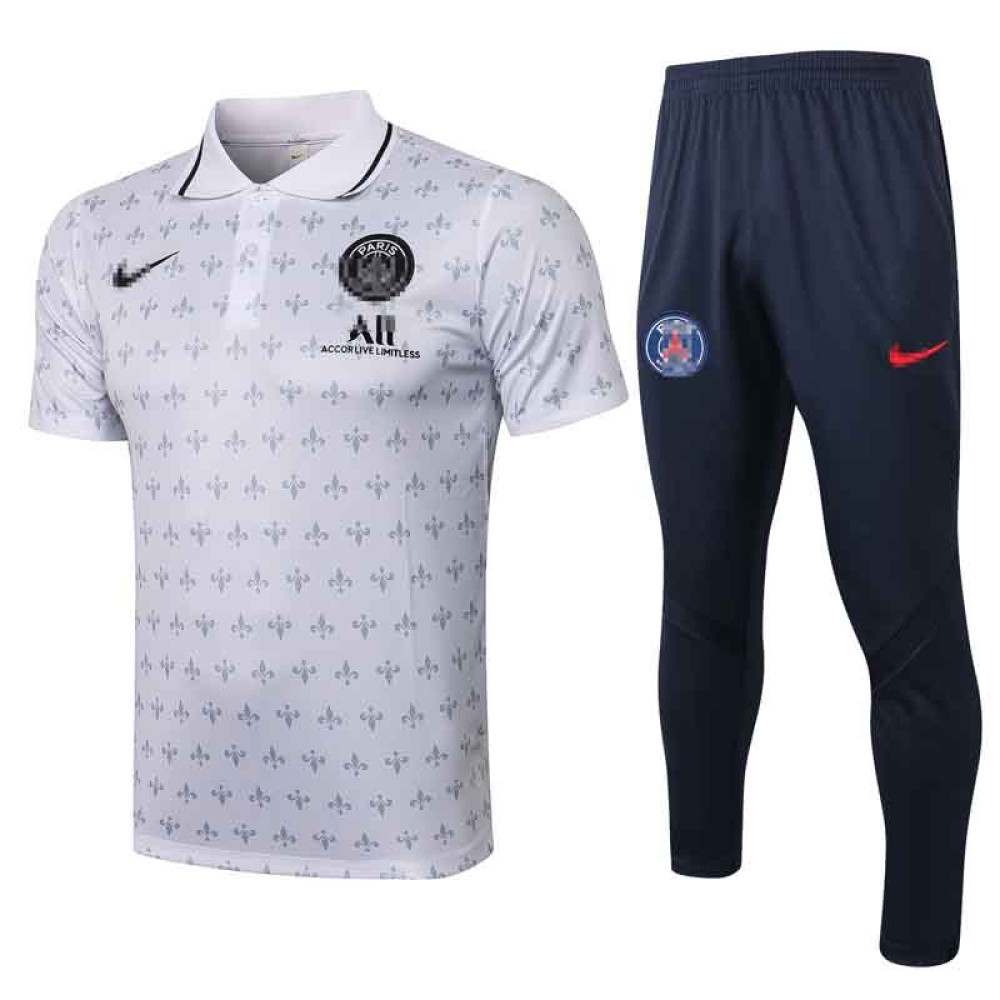 Polo PSG 2021/2022 Kit Letra Estampado Blanco