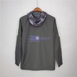 Cortavientos Manchester United 2021/2022 Con Capucha Negro/Gris