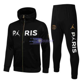 Chaqueta PSG 2021/2022 Con Capucha Negro Cremallera de Oro