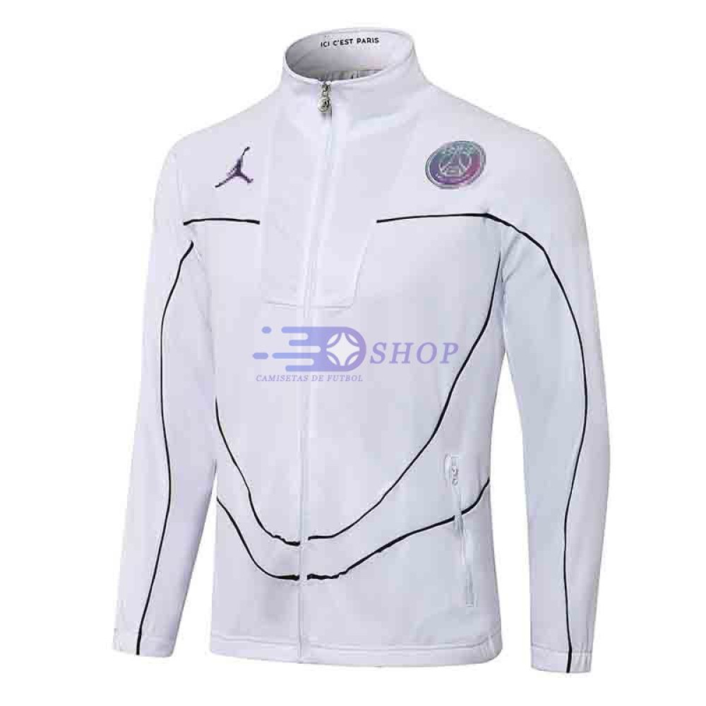 Chaqueta PSG 2021/2022 Jordan Cuello Alto Blanco Marca Púrpura