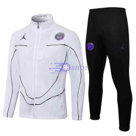 Chaqueta PSG 2021/2022 Jordan Cuello Alto Blanco Marca Púrpura