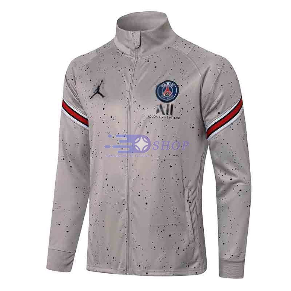 Chaqueta PSG 2021/2022 Jordan Cuello Alto Estampado Gris Claro