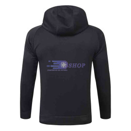 Sudadera PSG 2021/2022 Con Capucha Negro Marca Rojo/Blanco