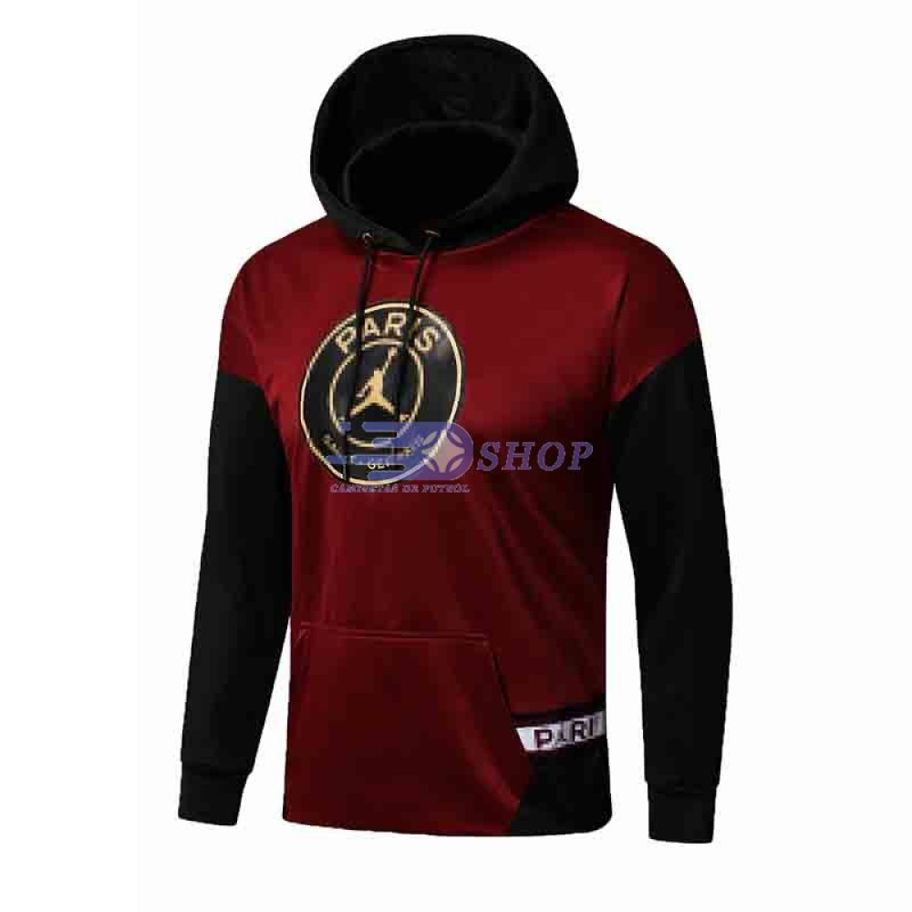 Sudadera PSG 2021/2022 Con Capucha Rojo Oscuro Manga Negro