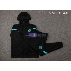 Chaqueta Inter de Milan 2021/2022 Con Capucha Negro Marca Azul