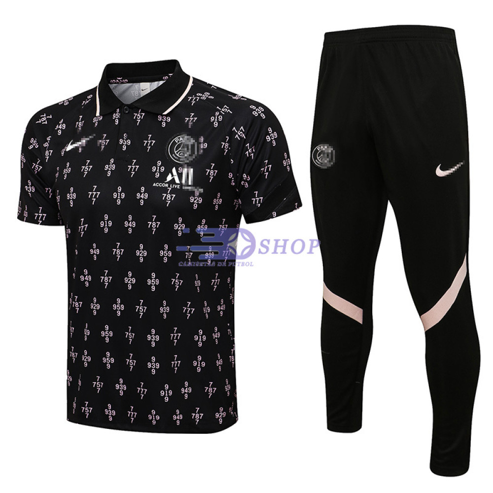 Polo Manchester City 2021/2022 Kit Negro Estampado Rosa