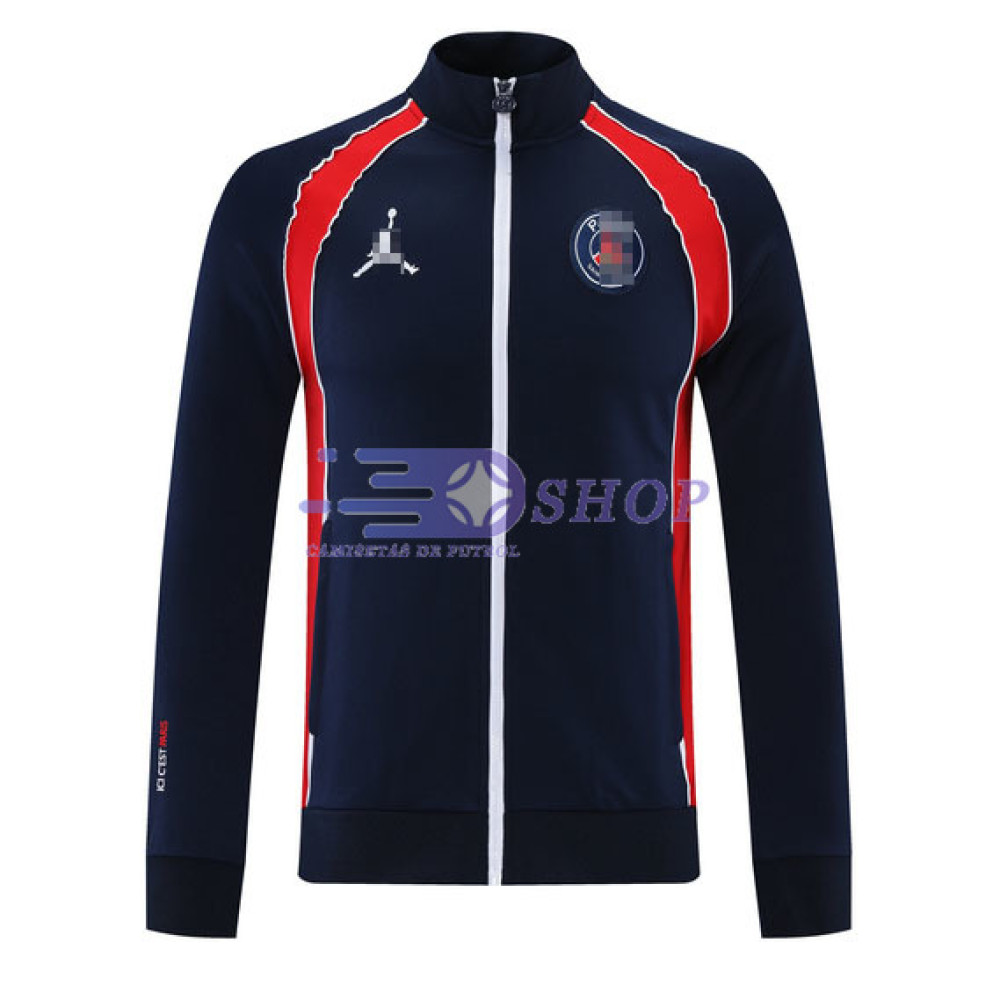 Chaqueta PSG 2021/2022 Cuello Alto Azul Oscuro/Rojo