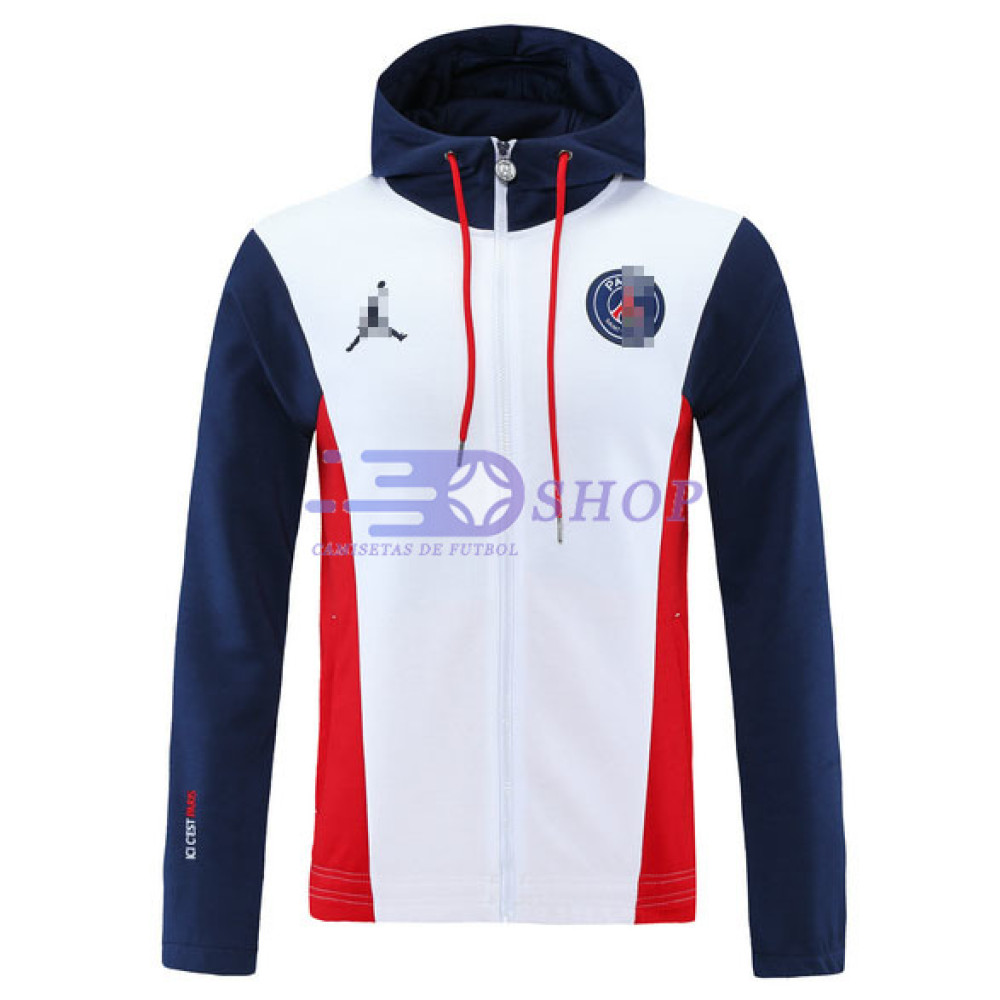 Chaqueta PSG 2021/2022 Jordan Con Capucha Azul/Blanco/Rojo