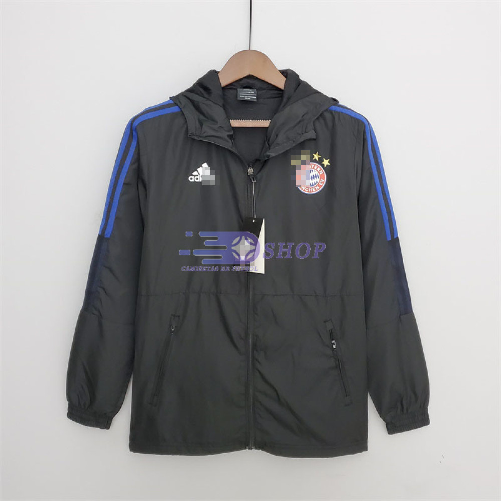 Cortavientos Bayern Múnich 2022/2023 Con Capucha Negro