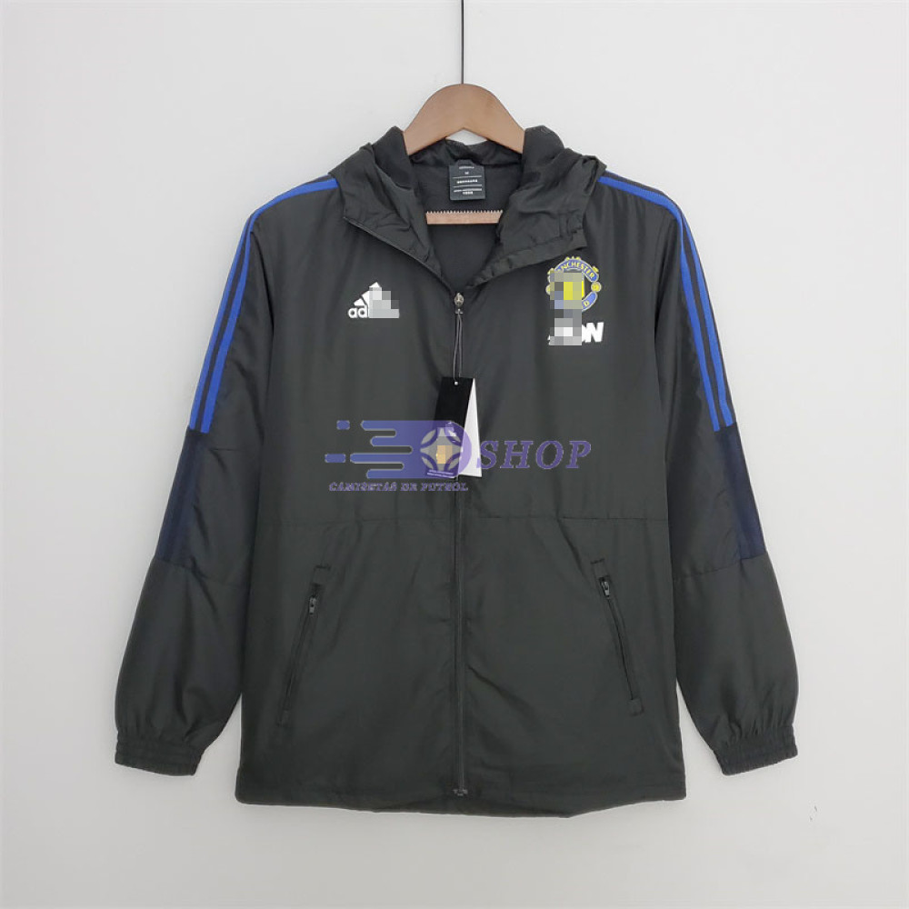 Cortavientos Manchester United 2022/2023 Con Capucha Negro