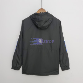 Cortavientos Manchester United 2022/2023 Con Capucha Negro/Azul