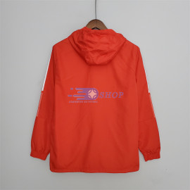 Cortavientos Manchester United 2022/2023 Con Capucha Rojo