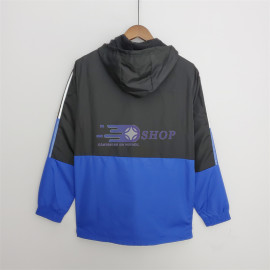 Cortavientos São Paulo 2022/2023 Con Capucha Negro/Blanco/Azul