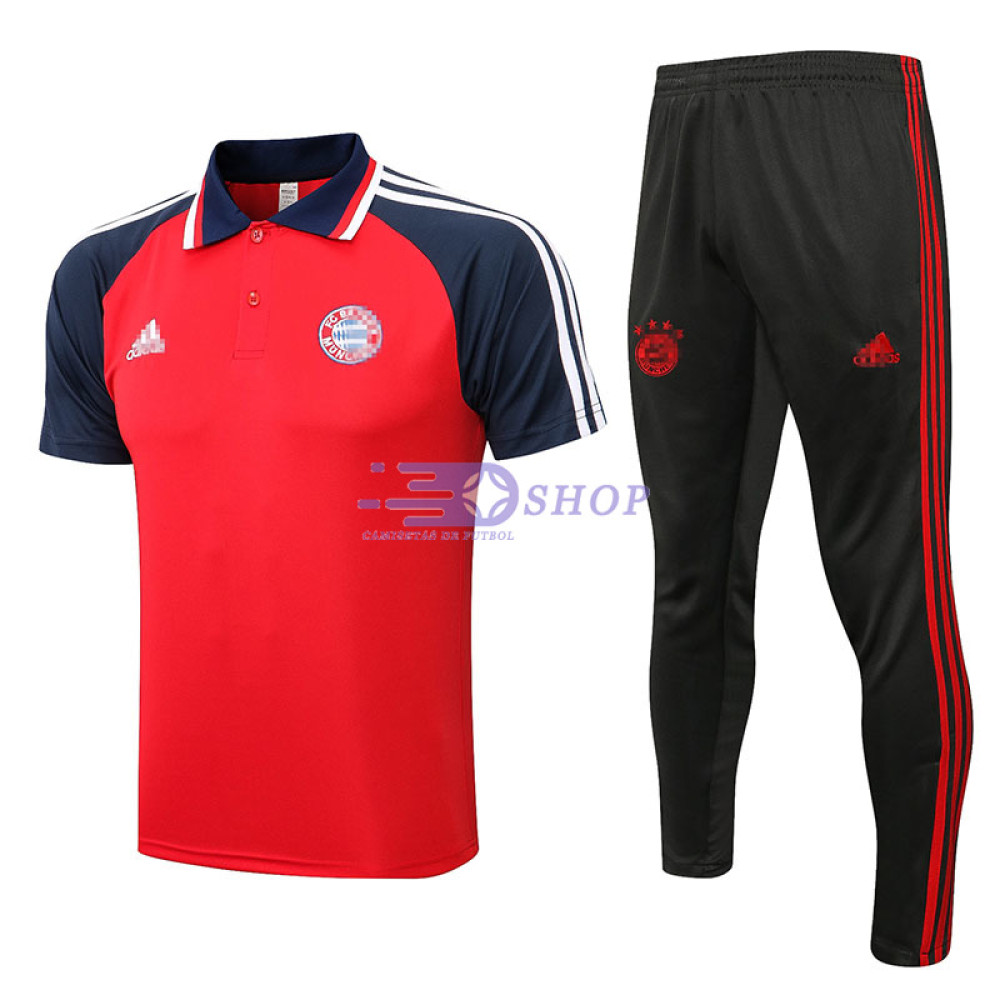 Polo Bayern Múnich 2022/2023 Kit Rojo/Azul Marino