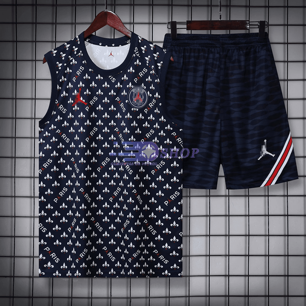 Camiseta de Entrenamiento PSG Sin Mangas 2022/2023 Kit Azul Marino Marca Rojo
