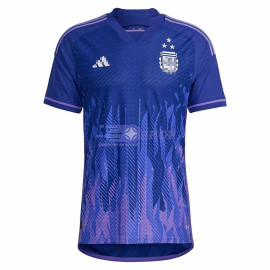 Camiseta Argentina 2ª Equipación 2022 3 Estrellas Campeones del Mundo (EDICIÓN JUGADOR)