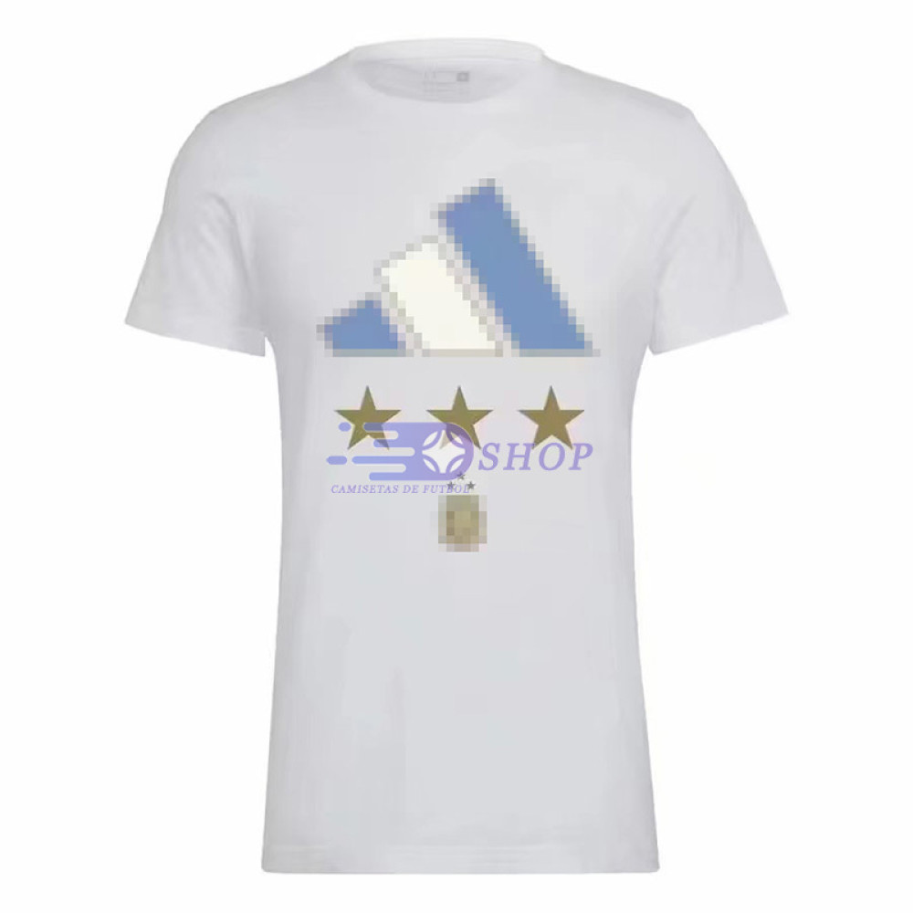 Camiseta Argentina con 3 Estrellas Blanca