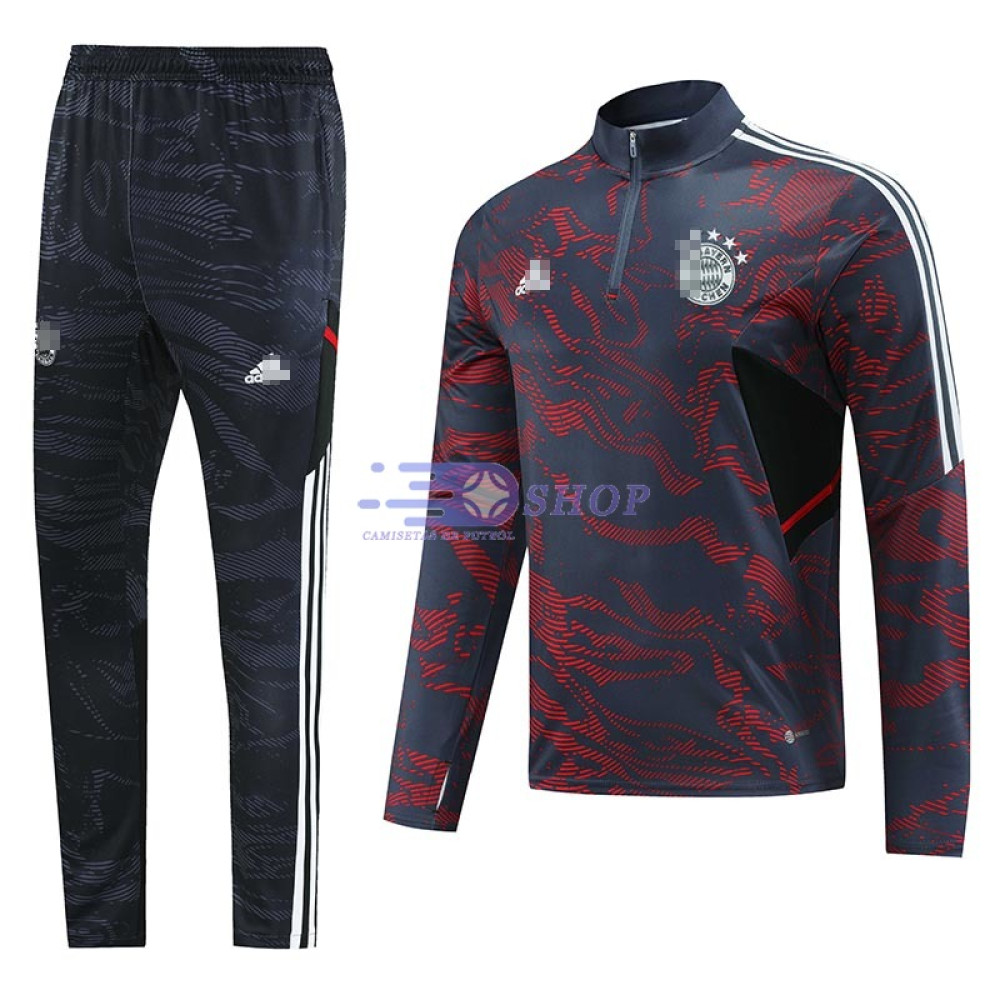 Sudadera De Entrenamiento Bayern Múnich Gris/Rojo 2022/2023 Kit 
