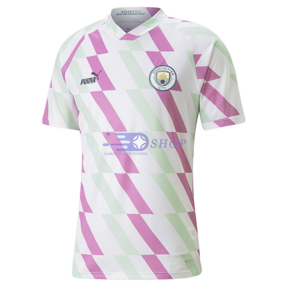 Camiseta Manchester City 2023/2024 Blanco/Morado/Verde Pre-Match (EDICIÓN JUGADOR) 
