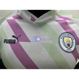 Camiseta Manchester City 2023/2024 Blanco/Morado/Verde Pre-Match (EDICIÓN JUGADOR) 