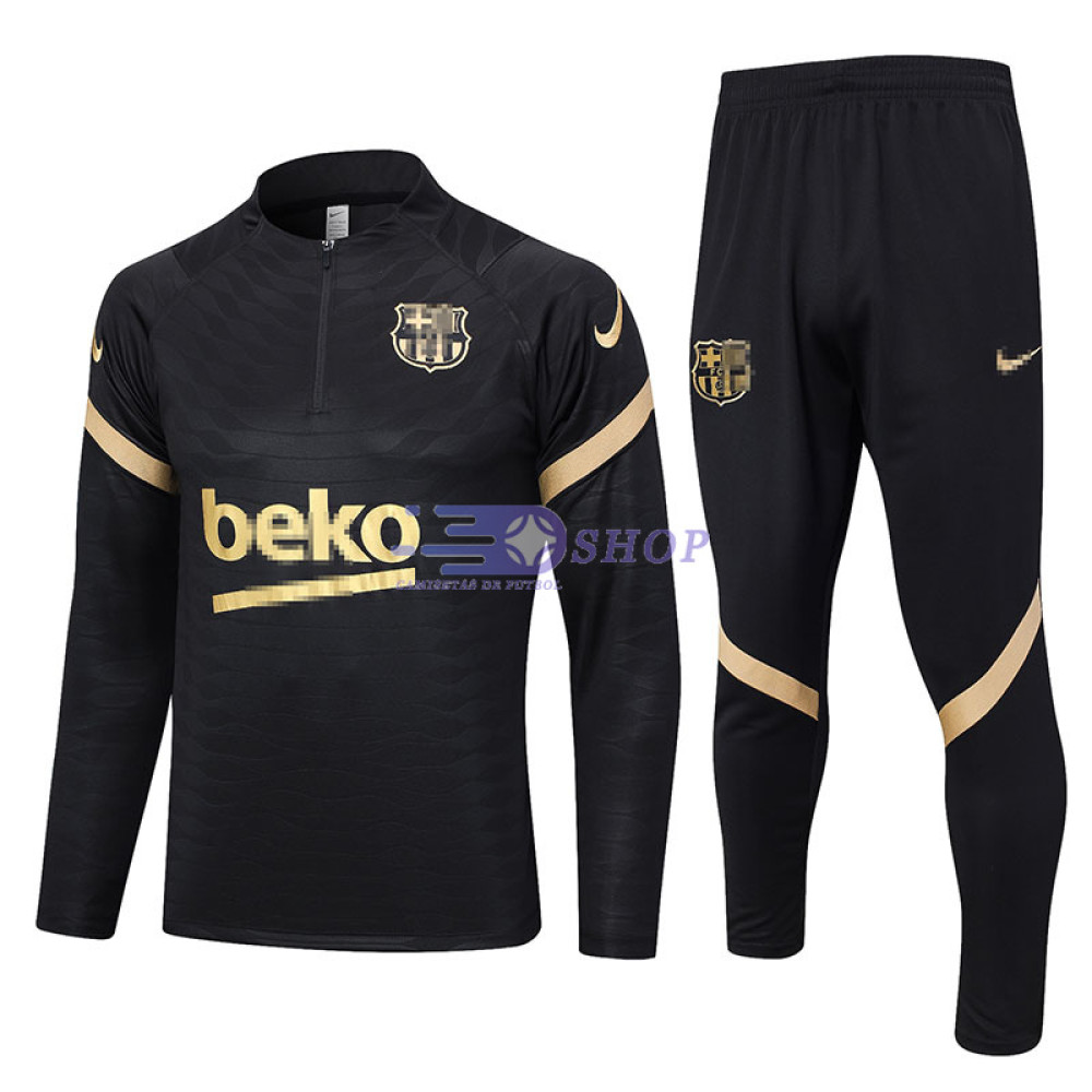 Sudadera De Entrenamiento Barcelona Negro/Dorado 2023/2024 Kit