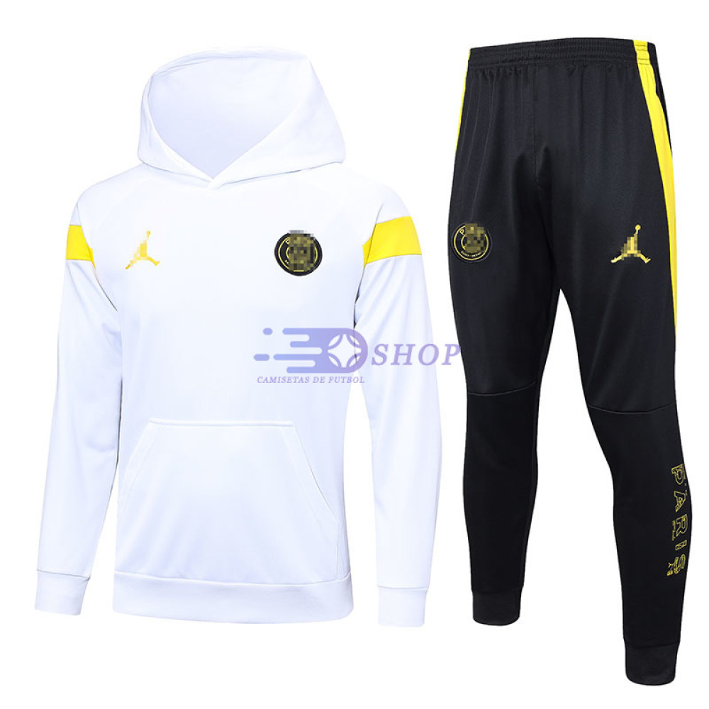 Sudadera De Entrenamiento PSG Con Capucha Blanco/Amarillo 2023/2024 Kit