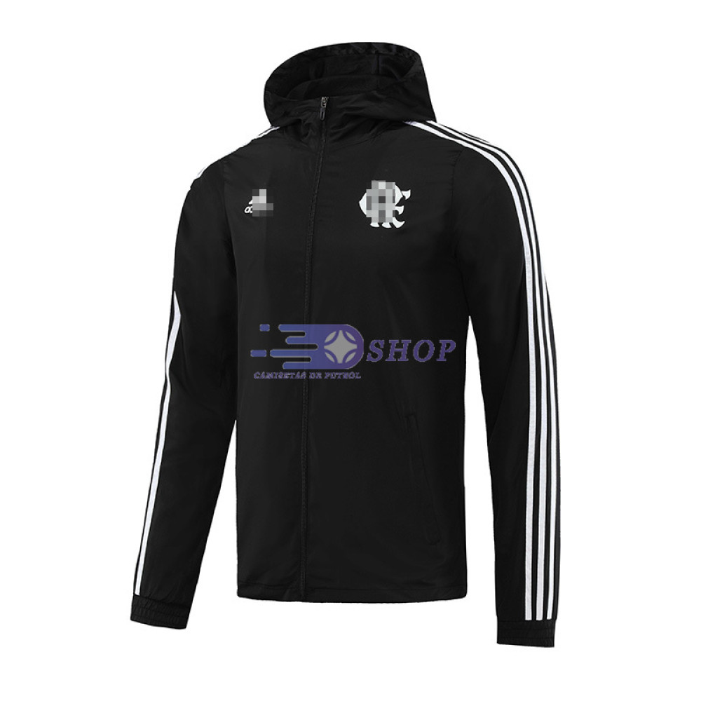 Cortavientos Con Capucha Flamengo Negro 2023/2024