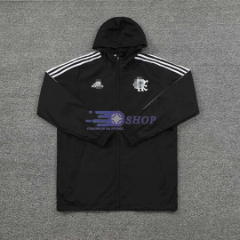 Cortavientos Con Capucha Flamengo Negro 2023/2024